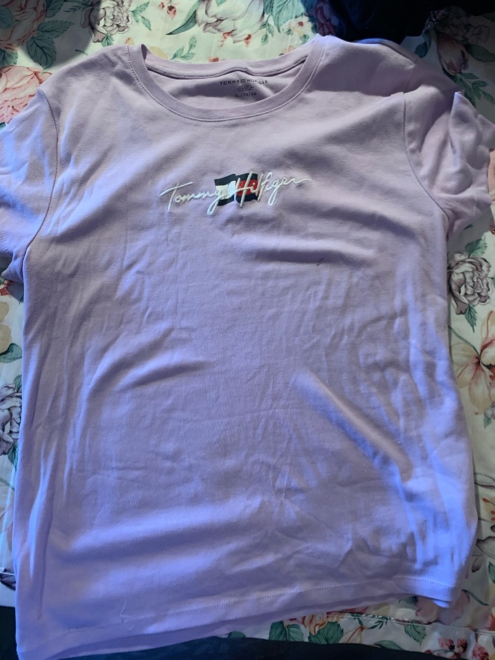Tommy Hilfiger Lavender Logo Short Sleeve Tee Size X-Large